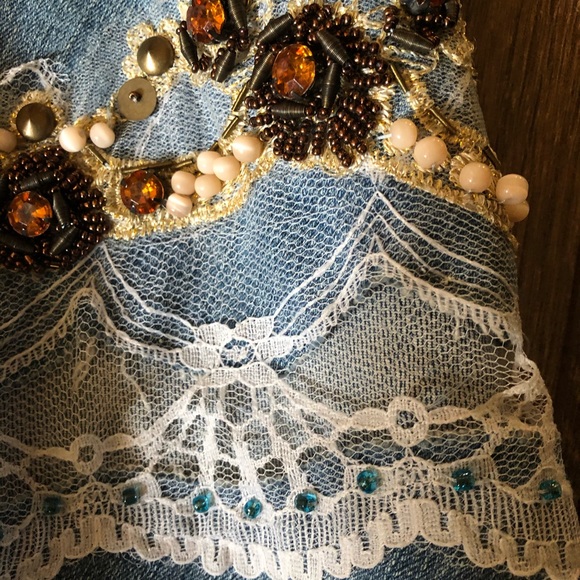 2 For $25 ❤️❤️Vintage Jean embellished skirt❤️❤️ - Picture 3 of 3